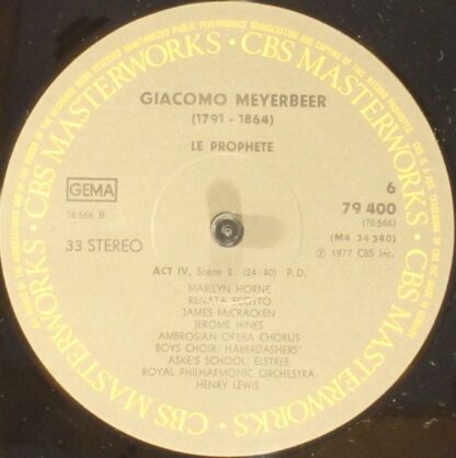CBS Masterworks 79400 - Giacomo Meyerbeer, Marilyn Horne, Renata - Image 9