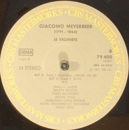 CBS Masterworks 79400 - Giacomo Meyerbeer, Marilyn Horne, Renata - Image 11