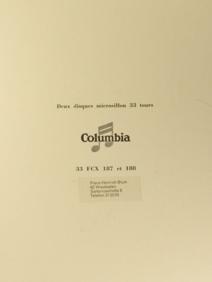 Columbia FCX 187-8 - Arthur Honegger, Denis De Rougemont, Jean D - Image 4