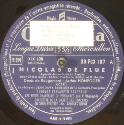 Columbia FCX 187-8 - Arthur Honegger, Denis De Rougemont, Jean D - Image 8