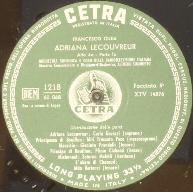 Cetra 1218 - Francesco Cilea, Carla Gavazzi, Giacinto Prandelli, - Image 4