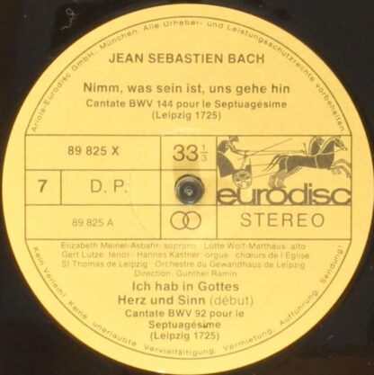 Eurodisc 89822 X - Johann Sebastian Bach, Günther Ramin, Thomane - Image 8