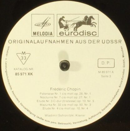 Eurodisc 85 993 XFK - Vladimir Sofronitsky, Robert Schumann, Fré - Image 7
