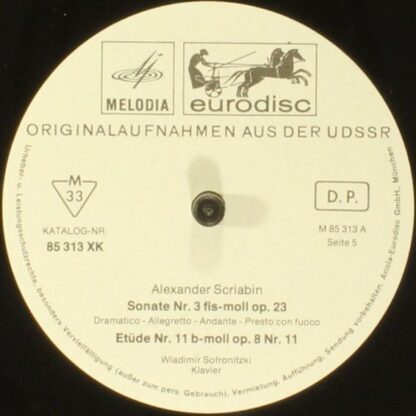 Eurodisc 85 993 XFK - Vladimir Sofronitsky, Robert Schumann, Fré - Image 5