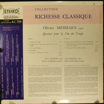 Musidisc 30 RC 719 - Olivier Messiaen, Olivier Messiaen, Jean Pa - Image 2