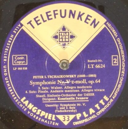 Telefunken LT 6624 - Russian State Symphony Orchestra, Pyotr Ily - Image 3