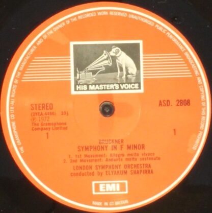His Master's Voice ASD 2808 - Anton Bruckner, Elyakum Shapirra - - Image 3