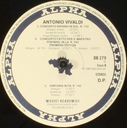 Alpha (34) DB 279 - Antonio Vivaldi, Musici Academici, Dejan Mij - Image 6