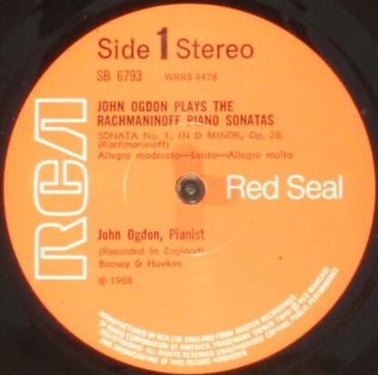 RCA Red Seal SB 6793 - Sergei Vasilyevich Rachmaninoff, John Ogd - Image 3