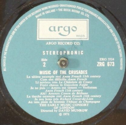 Argo ZRG 673 - The Early Music Consort Of London, David Munrow - - Image 6