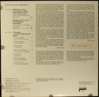 Swiss Pan 10 031 - Das Ensemble Für Alte Musik Den Haag/Basel, F - Image 2