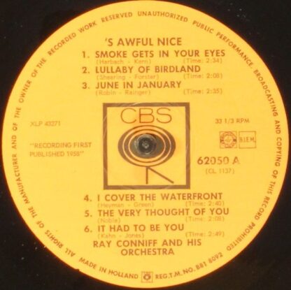 CBS 62050 - Ray Conniff & His Orchestra - 'S Awful Nice - Image 3