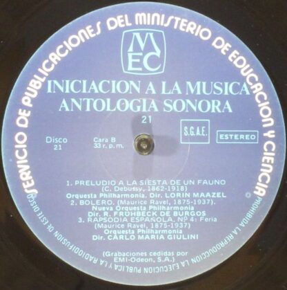 MEC Disco 21 - Various - Iniciación A La Música / Antología Sono - Image 3