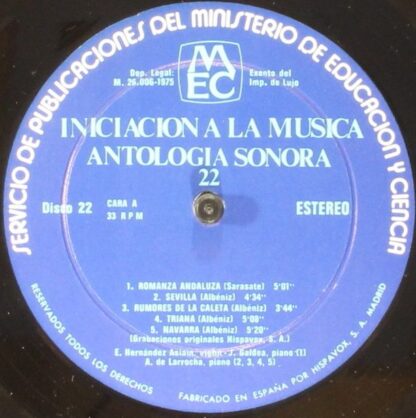 MEC Disco 22 - Various - Iniciación A La Música / Antología Sono - Image 3