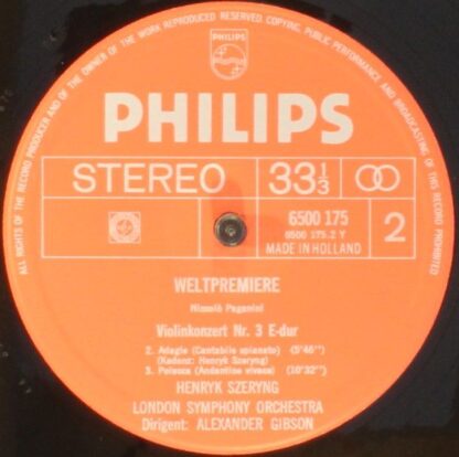 Philips 6500 175 - Niccolò Paganini, Henryk Szeryng, London Symp - Image 6