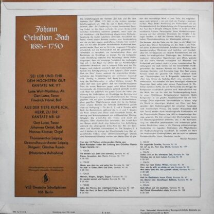 Eterna 8 20 525 - Johann Sebastian Bach, Günther Ramin - Sei Lob - Image 2