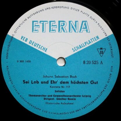 Eterna 8 20 525 - Johann Sebastian Bach, Günther Ramin - Sei Lob - Image 3