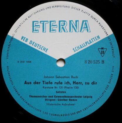 Eterna 8 20 525 - Johann Sebastian Bach, Günther Ramin - Sei Lob - Image 4