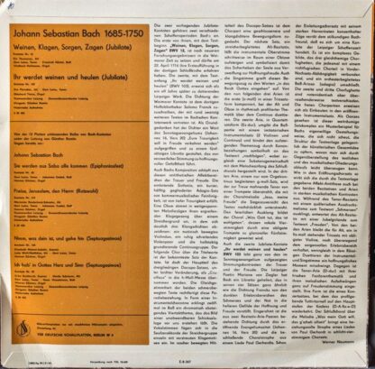 Eterna 8 20 454 - Johann Sebastian Bach, Günther Ramin - Weinen, - Image 2
