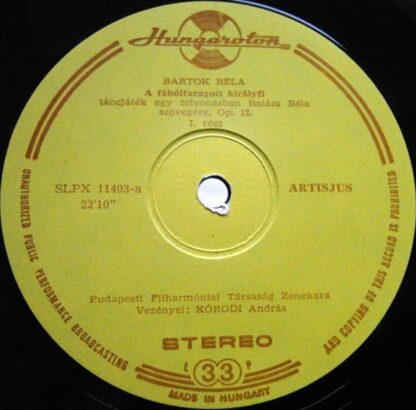 Hungaroton SLPX 11403 - Béla Bartók, The Budapest Philharmonic O - Image 5