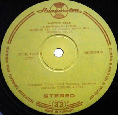 Hungaroton SLPX 11403 - Béla Bartók, The Budapest Philharmonic O - Image 6