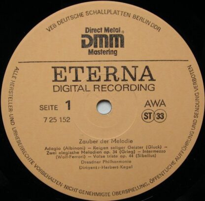 Eterna 7 25 152 - Dresdner Philharmonie, Herbert Kegel - Zauber - Image 3