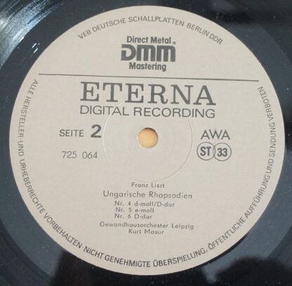 Eterna 7 25 064 - Franz Liszt, Gewandhausorchester Leipzig, Kurt - Image 3