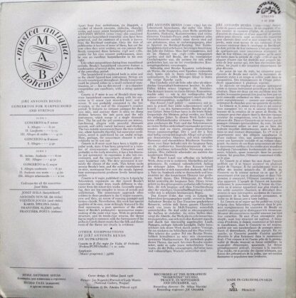 Supraphon 1 11 2138 - Georg Anton Benda, Josef Hála - Concertos - Image 2