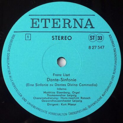 Eterna 8 27 547 - Franz Liszt, Thomanerchor, Gewandhausorchester - Image 3