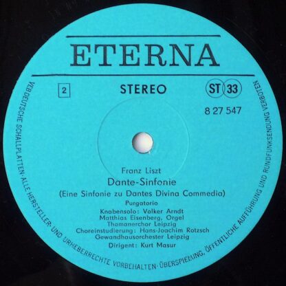 Eterna 8 27 547 - Franz Liszt, Thomanerchor, Gewandhausorchester - Image 4