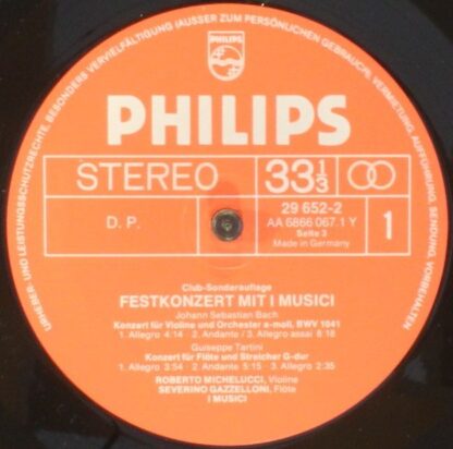 Philips 29 652-1 - I Musici - Festkonzert Mit I Musici - Image 6