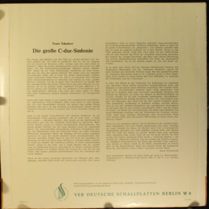 Eterna 8 20 068 - Franz Schubert, Berliner Philharmoniker, Wilhe - Image 2