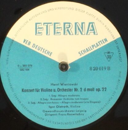 Eterna 8 20 019 - Igor Oistrach, Felix Mendelssohn-Bartholdy, He - Image 3