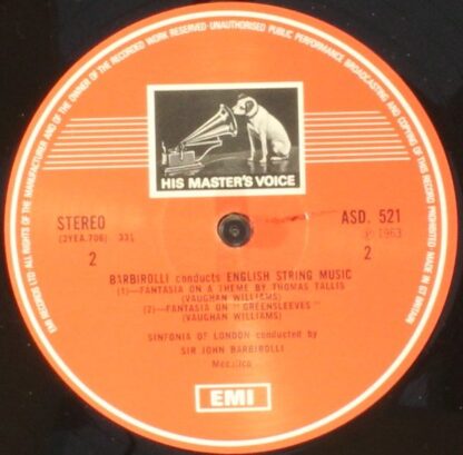 His Master's Voice ASD 521 - Sir John Barbirolli, Sir Edward Elg - Image 4