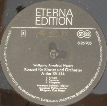 Eterna 8 26 905 - Wolfgang Amadeus Mozart, Annerose Schmidt, Dre - Image 3
