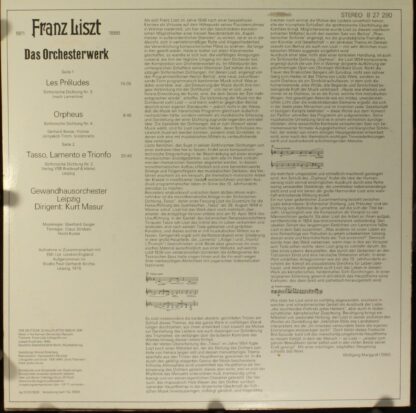 Eterna 8 27 290 - Franz Liszt, Gewandhausorchester Leipzig, Kurt - Image 2