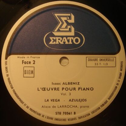 Erato STU 70561 - Isaac Albéniz, Alicia De Larrocha - L'Œuvre Po - Image 4