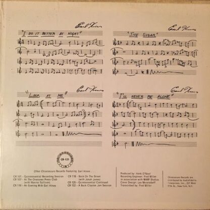 Chiaroscuro Records CR 131 - Earl Hines - Quintessential '74 - Image 3