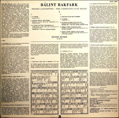 Hungaroton SLPX 11893 - Valentin Bakfark, Dániel Benkő - The Com - Image 4