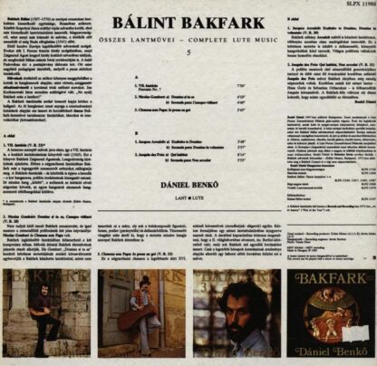 Hungaroton SLPX 11988 - Valentin Bakfark, Dániel Benkő - Complet - Image 2