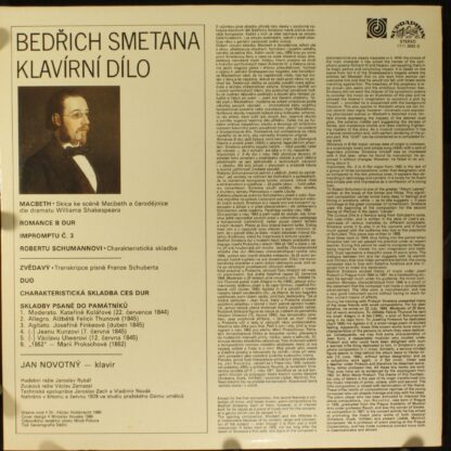 Supraphon 1111 2693 - Bedřich Smetana, Jan Novotný - Klavírní Dí - Image 2