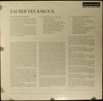 Harmonia Mundi HMS 9001 - Collegium Aureum - Zauber Des Barock - Image 2