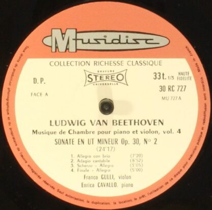 Musidisc 30 RC 727 - Ludwig van Beethoven, Franco Gulli, Enrica - Image 4
