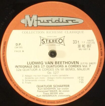 Musidisc 30 RC 657 - Ludwig van Beethoven, Quatuor Schäffer - In - Image 3
