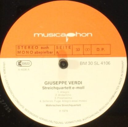 Musicaphon BM 30 SL 4106 - Giuseppe Verdi, Luigi Boccherini, Mor - Image 3