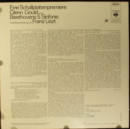 CBS S 72 714 - Ludwig van Beethoven, Glenn Gould, Franz Liszt - - Image 2