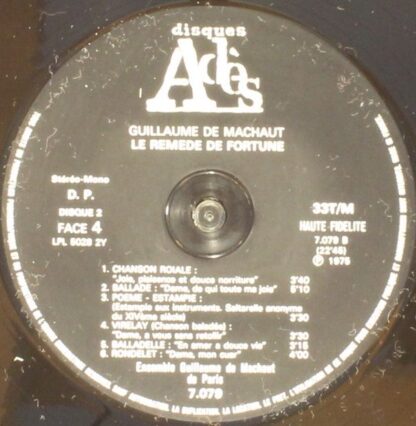 Disques Adès ADES 7078 - Guillaume de Machaut, Ensemble Guillaum - Image 10