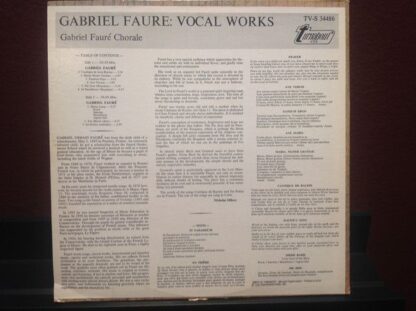 Turnabout TV-S 34486 - Chorale Gabriel Fauré - Gabriel Faure Voc - Image 3