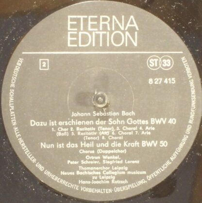 Eterna 8 27 415 - Johann Sebastian Bach, Arleen Auger, Julia Ham - Image 4