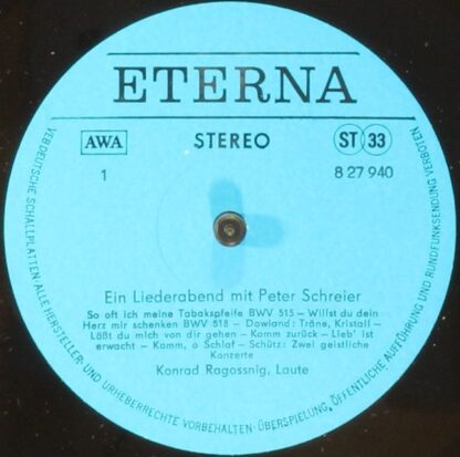 Eterna 8 27 940 - Peter Schreier, Konrad Ragossnig - Ein Liedera - Image 3